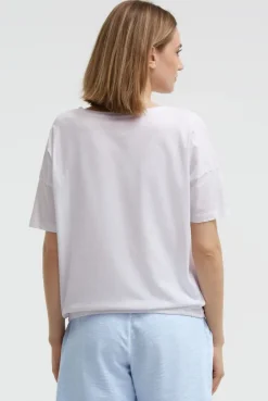 Oversized T-Shirt mit Artwork und Tunnelzugband opticwhite | S