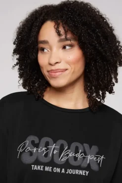 Oversized T-Shirt mit Logo Artwork black | S