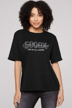 Oversized T-Shirt mit Logo Artwork black | S