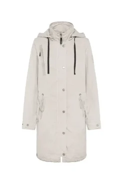 Parka mit Kapuze und Rücken-Artwork stone beige