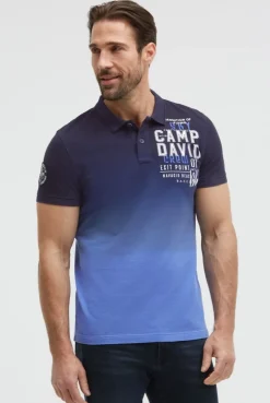 Pikee-Polo Dip Dye mit Label Prints blue navy
