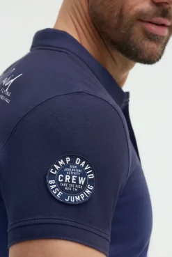 Pikee-Polo Dip Dye mit Label Prints blue navy