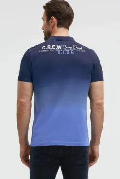 Pikee-Polo Dip Dye mit Label Prints blue navy