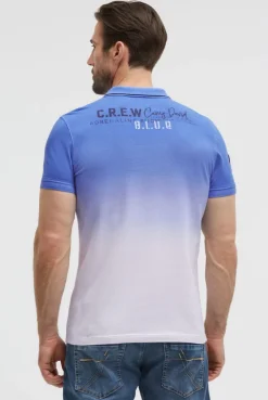 Pikee-Polo Dip Dye mit Label Prints vividblue