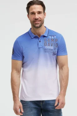 Pikee-Polo Dip Dye mit Label Prints vividblue