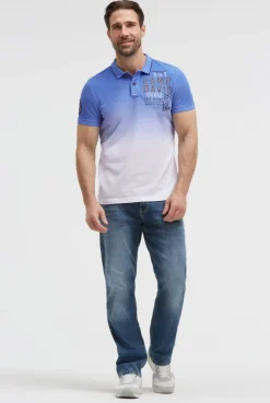 Pikee-Polo Dip Dye mit Label Prints vividblue
