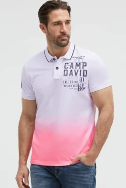 Pikee-Polo Dip Dye mit Label Prints neon pink