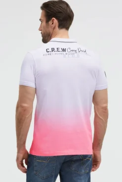 Pikee-Polo Dip Dye mit Label Prints neon pink