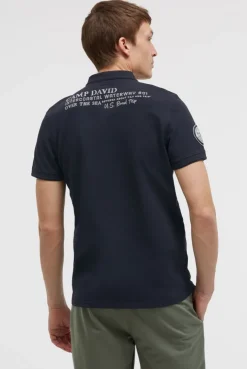 Pikee-Polo Kurzarm mit Rücken-Stickerei blue navy