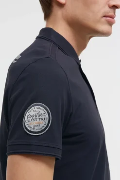 Pikee-Polo Kurzarm mit Rücken-Stickerei blue navy