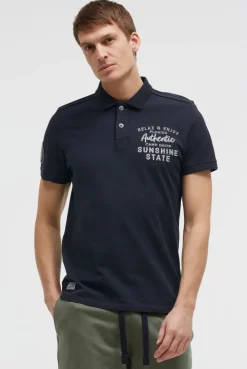 Pikee-Polo Kurzarm mit Rücken-Stickerei blue navy