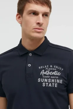Pikee-Polo Kurzarm mit Rücken-Stickerei blue navy