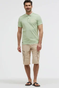 Pikee-Polo Kurzarm mit Rücken-Stickerei light mint