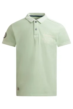 Pikee-Polo Kurzarm mit Rücken-Stickerei light mint