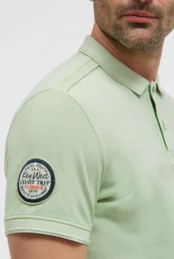 Pikee-Polo Kurzarm mit Rücken-Stickerei light mint