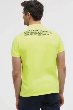 Pikee-Polo Kurzarm mit Rücken-Stickerei neon lime