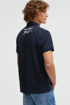 Pikee-Polo Kurzarm mit Rubber Prints blue navy