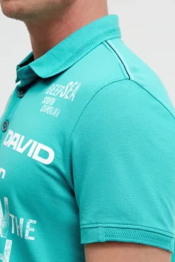 Pikee-Polo Kurzarm mit Rubber Prints island green