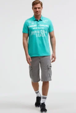 Pikee-Polo Kurzarm mit Rubber Prints island green