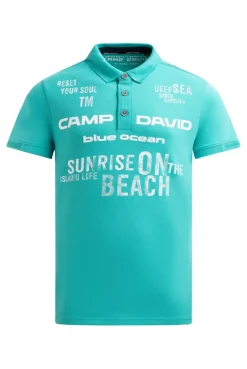 Pikee-Polo Kurzarm mit Rubber Prints island green