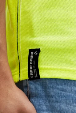 Pikee-Polo Kurzarm mit Rubber Prints neon lime