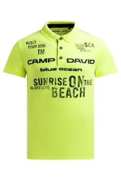 Pikee-Polo Kurzarm mit Rubber Prints neon lime