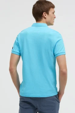 Pikee-Polo mit Artworks und Puffprint-Details aqua