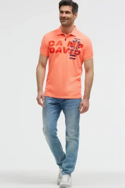 Pikee-Polo mit Artworks und Puffprint-Details neon flame