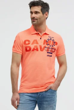 Pikee-Polo mit Artworks und Puffprint-Details neon flame