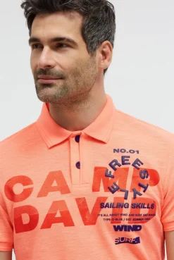 Pikee-Polo mit Artworks und Puffprint-Details neon flame