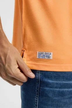 Pikee-Polo mit Label-Applikationen sunrise neon