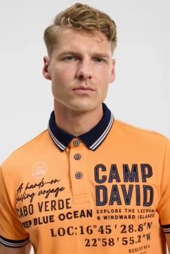 Pikee-Polo mit Label-Applikationen sunrise neon