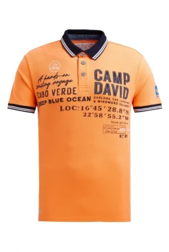 Pikee-Polo mit Label-Applikationen sunrise neon