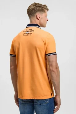 Pikee-Polo mit Label-Applikationen sunrise neon