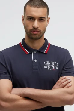 Pikee-Polo mit Logo-Stickerei blue navy | S