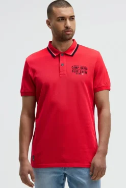 Pikee-Polo mit Logo-Stickerei summer red