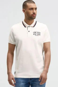 Pikee-Polo mit Logo-Stickerei ivory