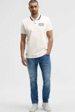 Pikee-Polo mit Logo-Stickerei ivory