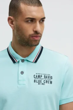 Pikee-Polo mit Logo-Stickerei new aqua