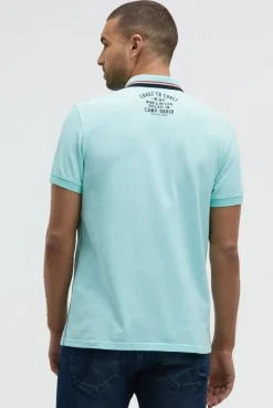 Pikee-Polo mit Logo-Stickerei new aqua