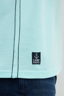 Pikee-Polo mit Logo-Stickerei new aqua