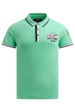 Pikee-Polo mit Prints und Patches flight green | S