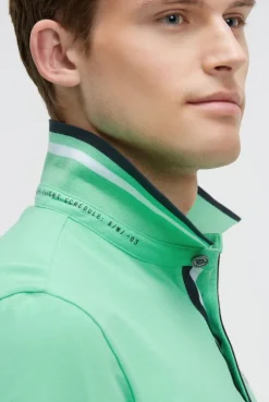 Pikee-Polo mit Prints und Patches flight green | S