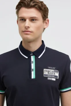 Pikee-Polo mit Prints und Patches blue navy | S