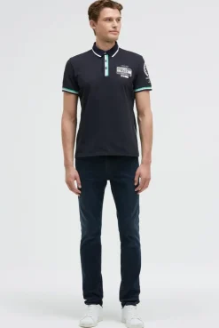 Pikee-Polo mit Prints und Patches blue navy | S