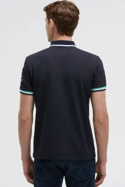 Pikee-Polo mit Prints und Patches blue navy | S