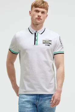 Pikee-Polo mit Prints und Patches opticwhite | S