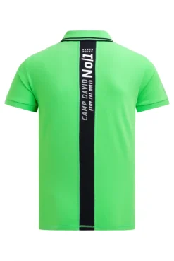 Pikee-Polo mit V-Neck und Rückeneinsatz tech green