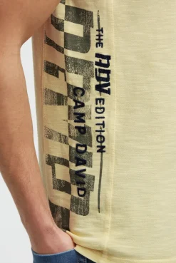 Polo aus Flammgarn-Pikee mit Artworks lemon juice