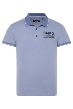 Poloshirt aus Pikee-Melange vintage blue melange
